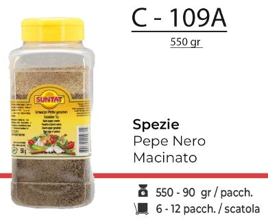 SPEZIE PEPE NERO MACINATO 550GR C - 109A