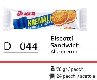 BISCOTTI SANDWICH ALLA CREMA 76GR D - 044