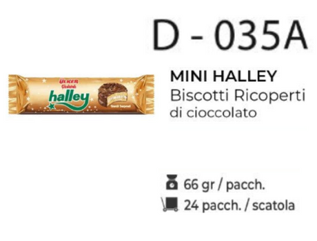 MINI HALLEY BISCOTTI RICOPERTI 66GR D - 035A